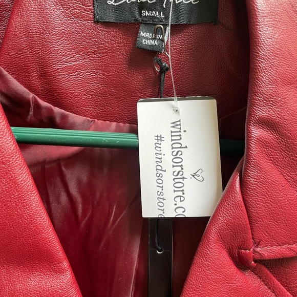 New Small Windsor Burgundy Leather Jacket - Picture 4 of 4